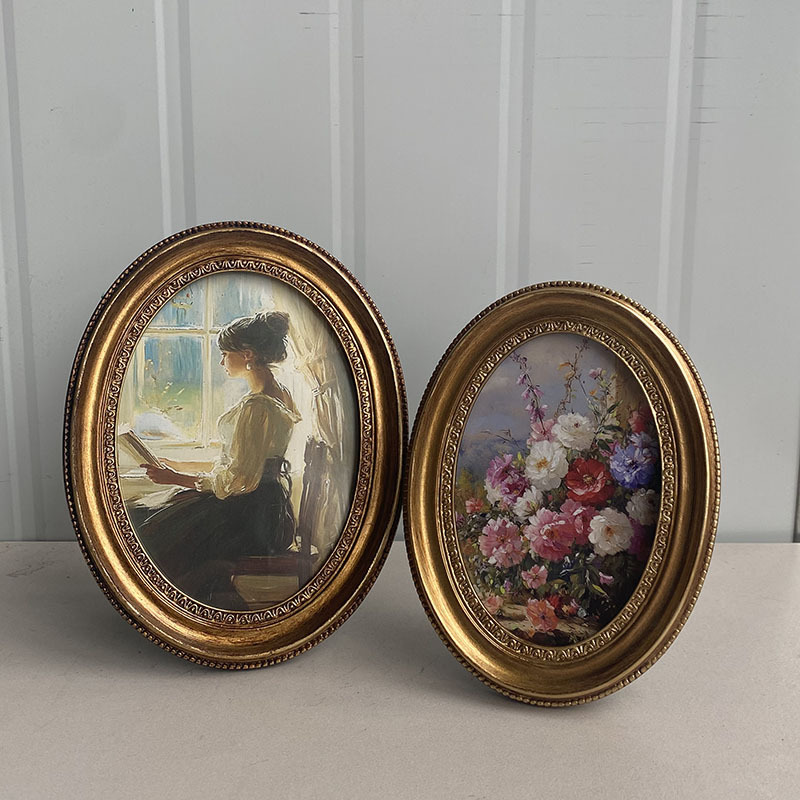 Resin Art Gallery - Vintage Europese reliëf gouden fotolijst hars