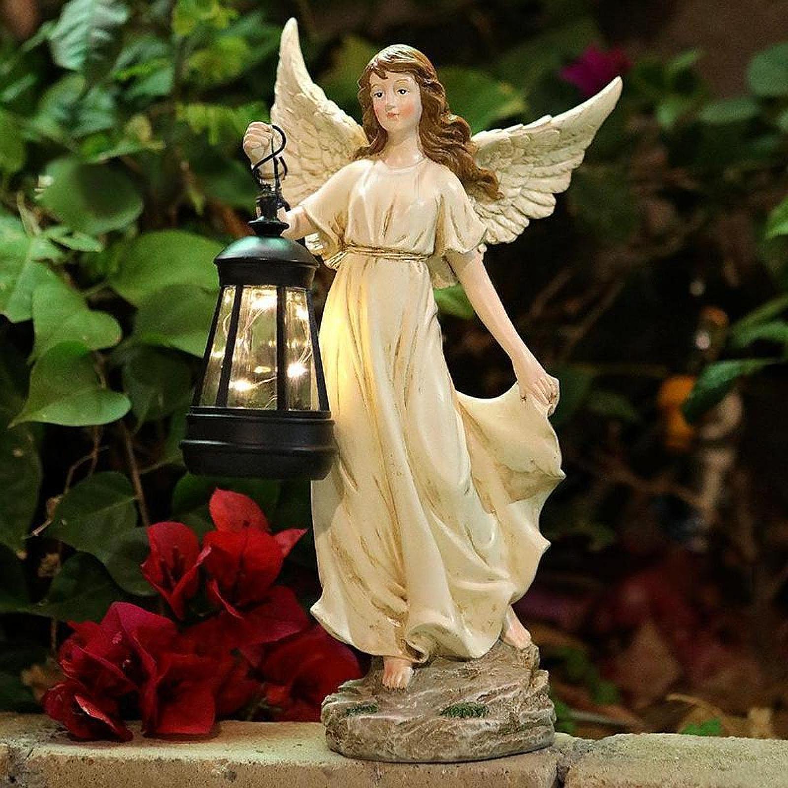 Resin Art Sculptures - Harsen tuinfee beeldje zonne-energie buiten sculptuur
