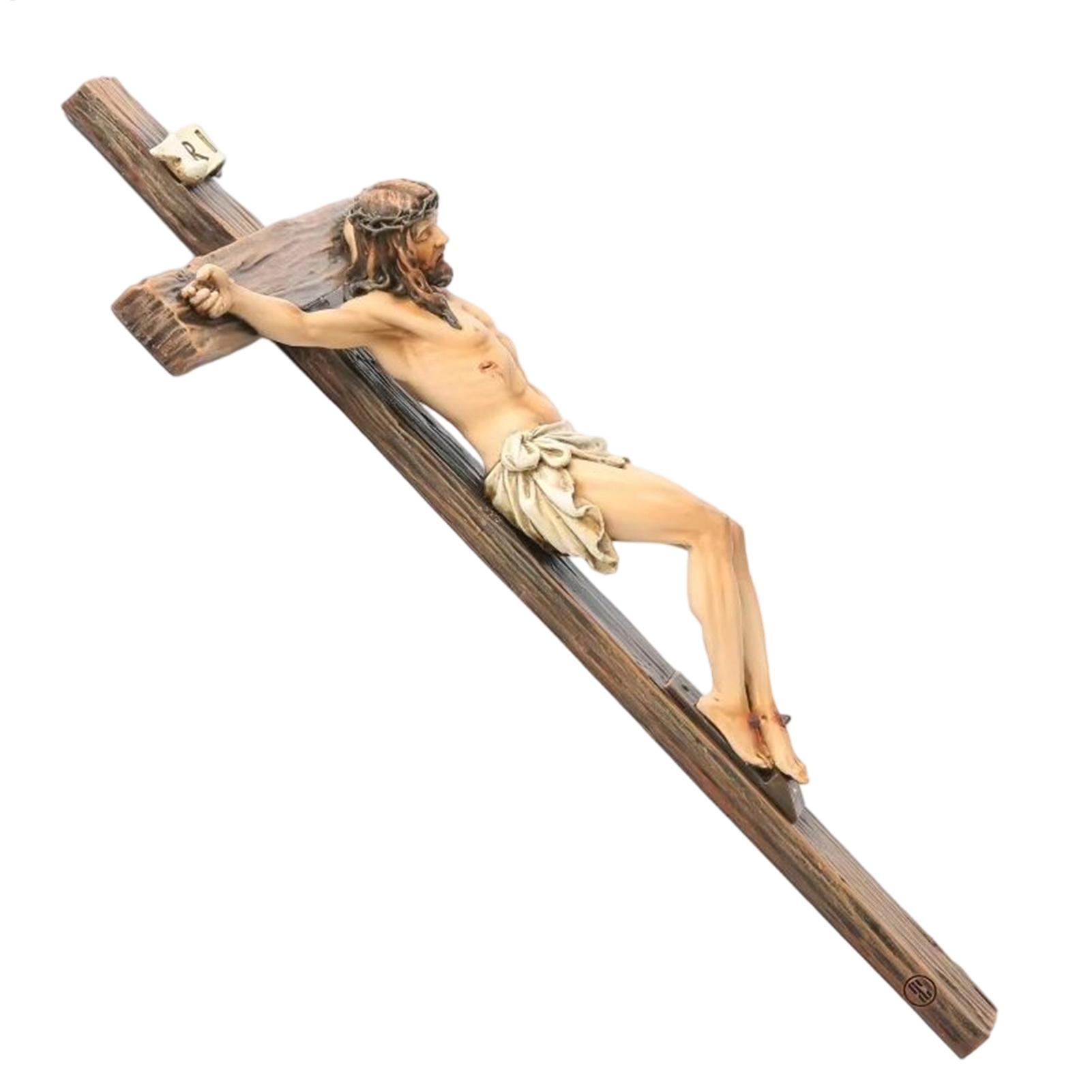 Resin Art Sculptures - Handgeschilderd Jezusbeeldje 24,4 cm, religieus cadeau