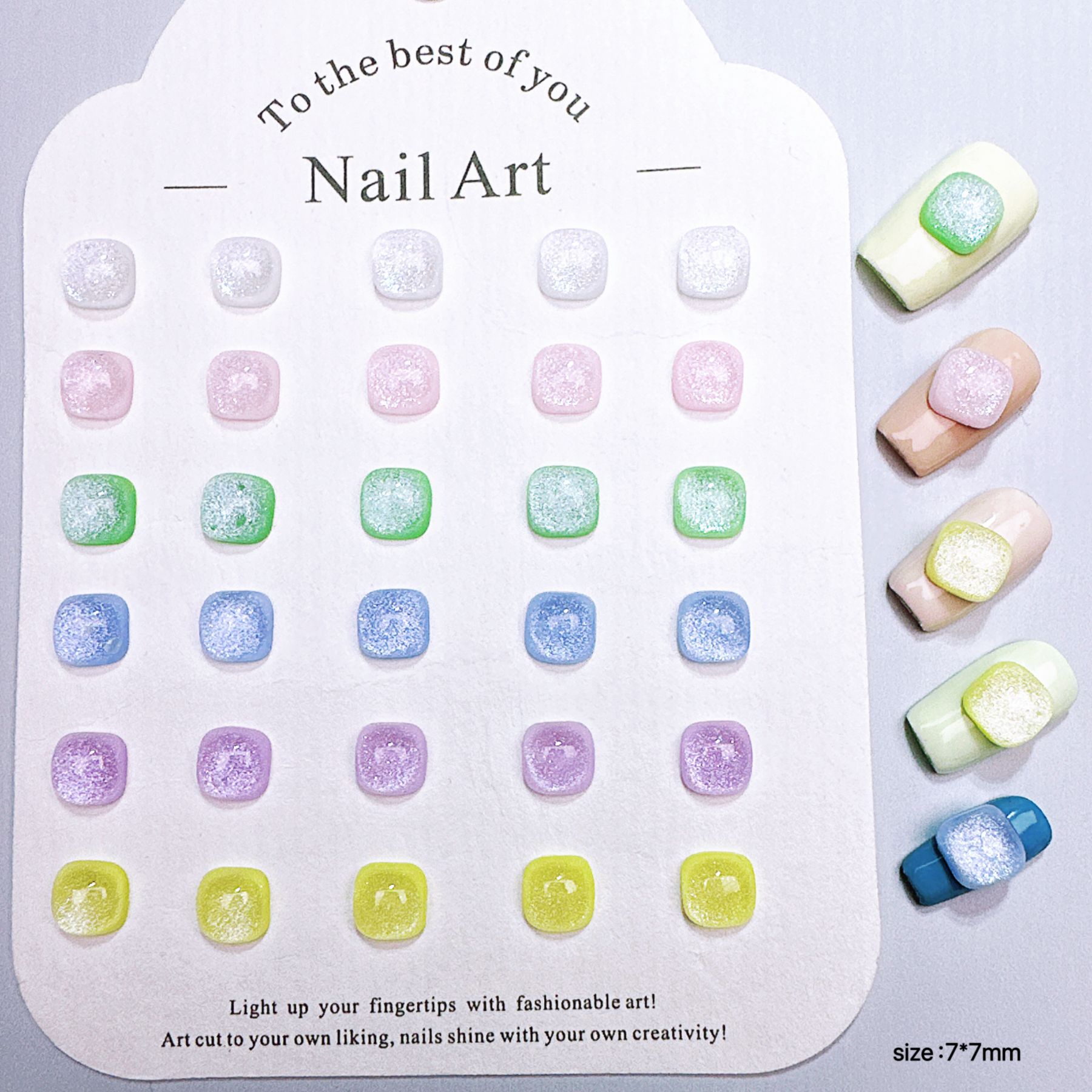 Resin Art Cube - 100 stuks Cat's Eye suikerklontje nagelcharms