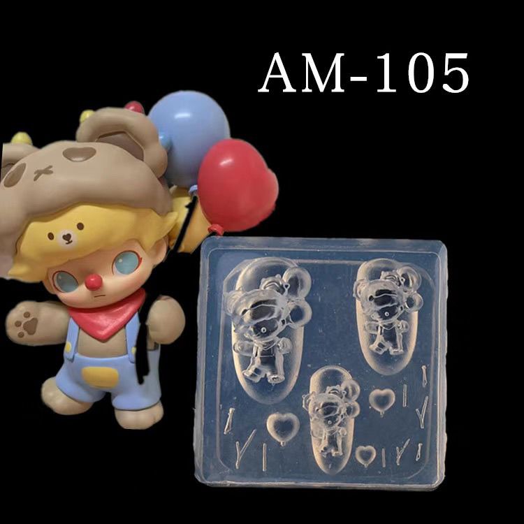 Resin Art Template - 3D nagelsjablonen mooie cartoon nagelkunst mal