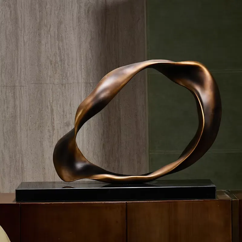 Resin Art Sculptures - Abstracte huisdecoratie sculptuur Noord-Europese stijl verguld