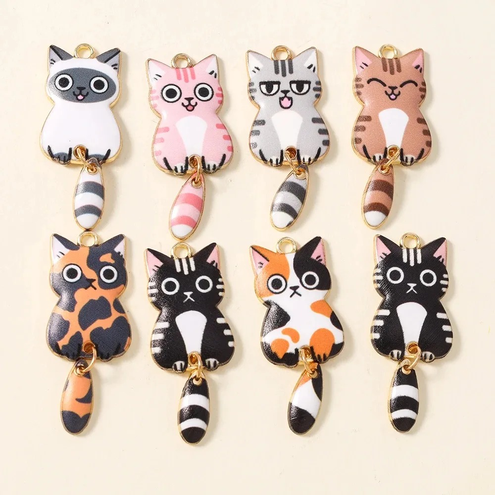 Resin Art Engagement - 10 Stuks 16×39mm Leuke Cartoon Kat
