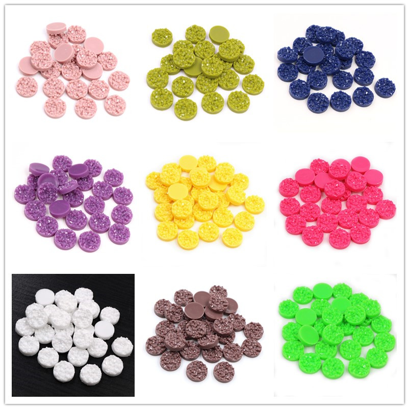 Resin Art Engagement - 40pcs Hars Druzy Cabochons Dome 8/10/12mm