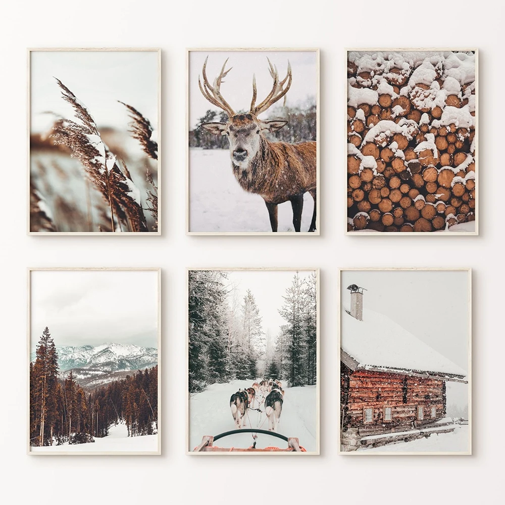 Resin Art Gallery - Winter Gallery Scandinavische Besneeuwde Kerst Natuur