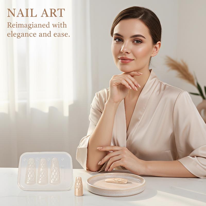 Resin Art Template - Siliconen nagelschablonen geruite strik bloem herbruikbare