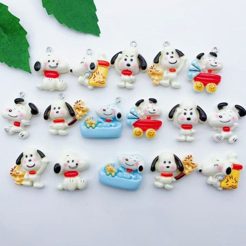 Resin Art Engagement - 12 stuks hars cartoon hondenhangers, DIY