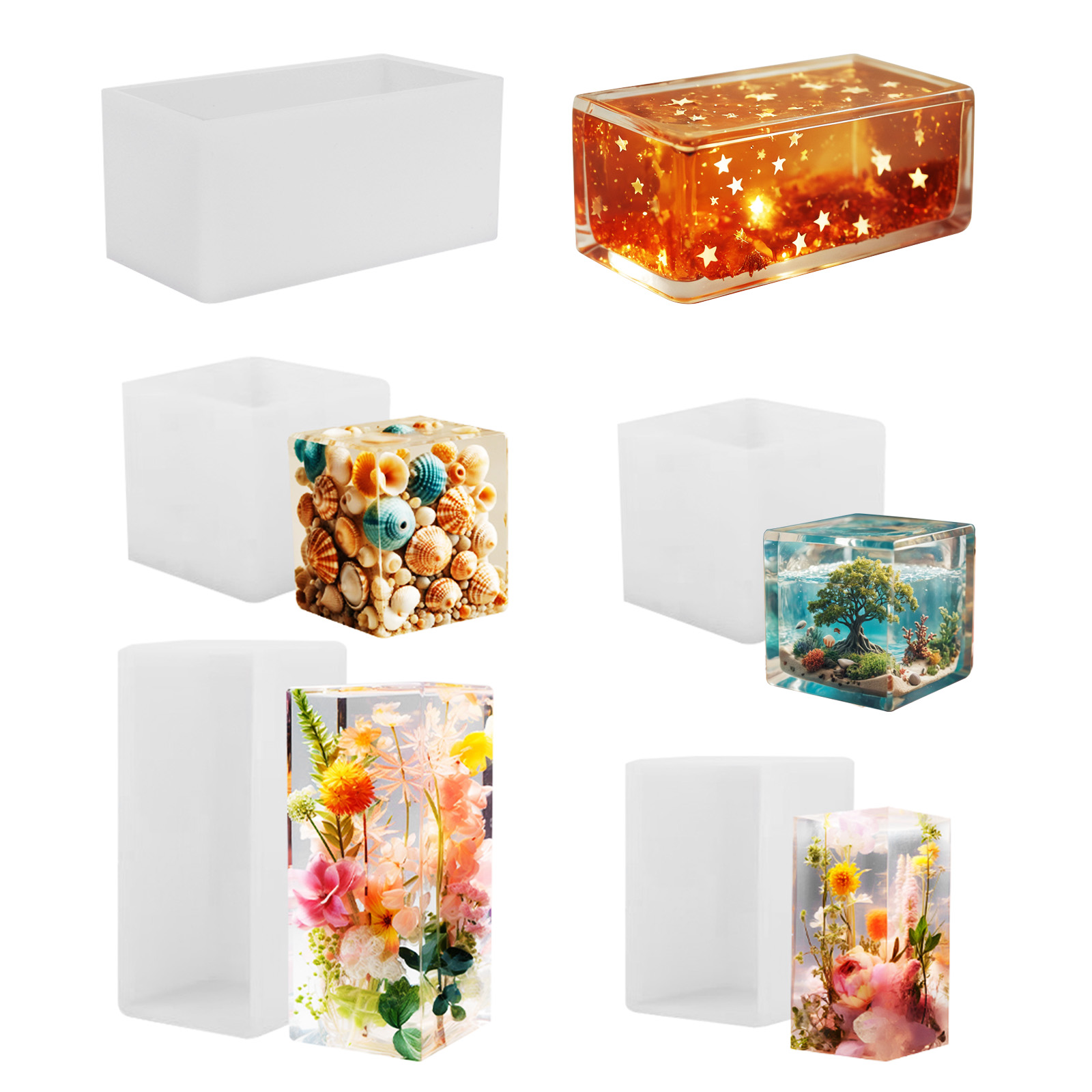 Resin Art Acrylic - Epoxy gietvorm siliconen mal DIY kubusvormige