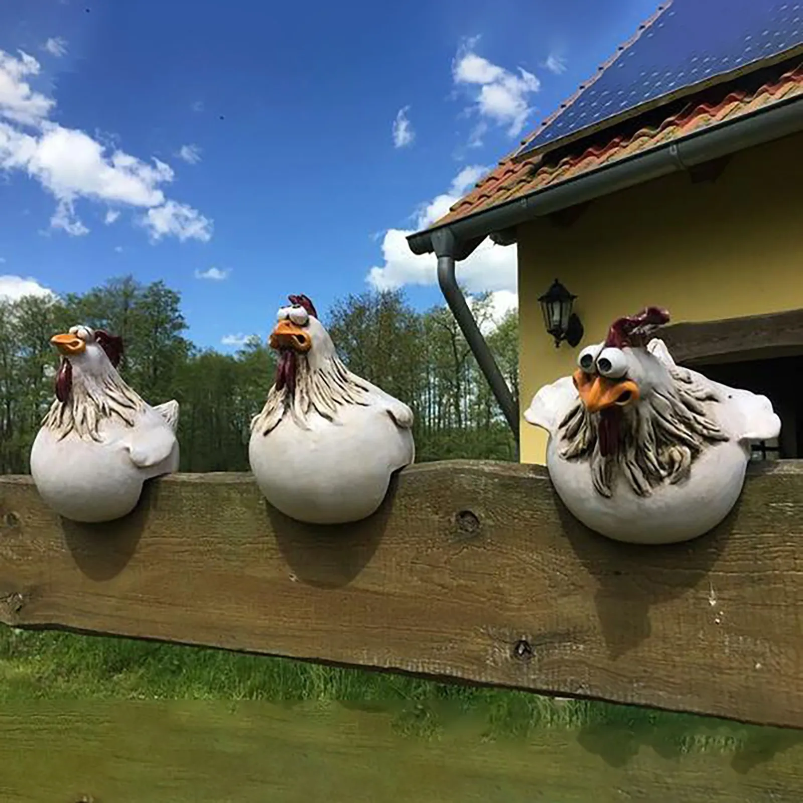 Resin Art Sculptures - Grappige kip hek decor standbeelden hars