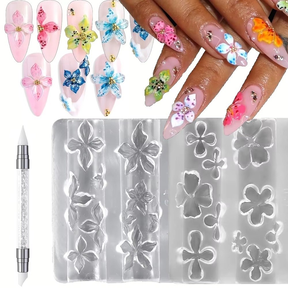 Resin Art Template - Nieuwe 3 stks/set 3D Nail Mold