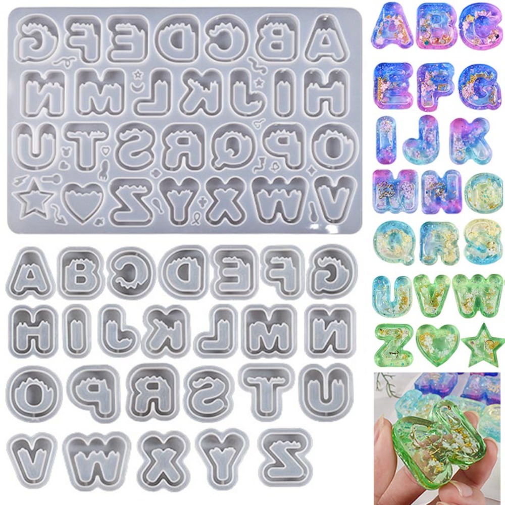 Resin Art Letter Keychain - DIY harskunst ijsjes letter siliconen mal