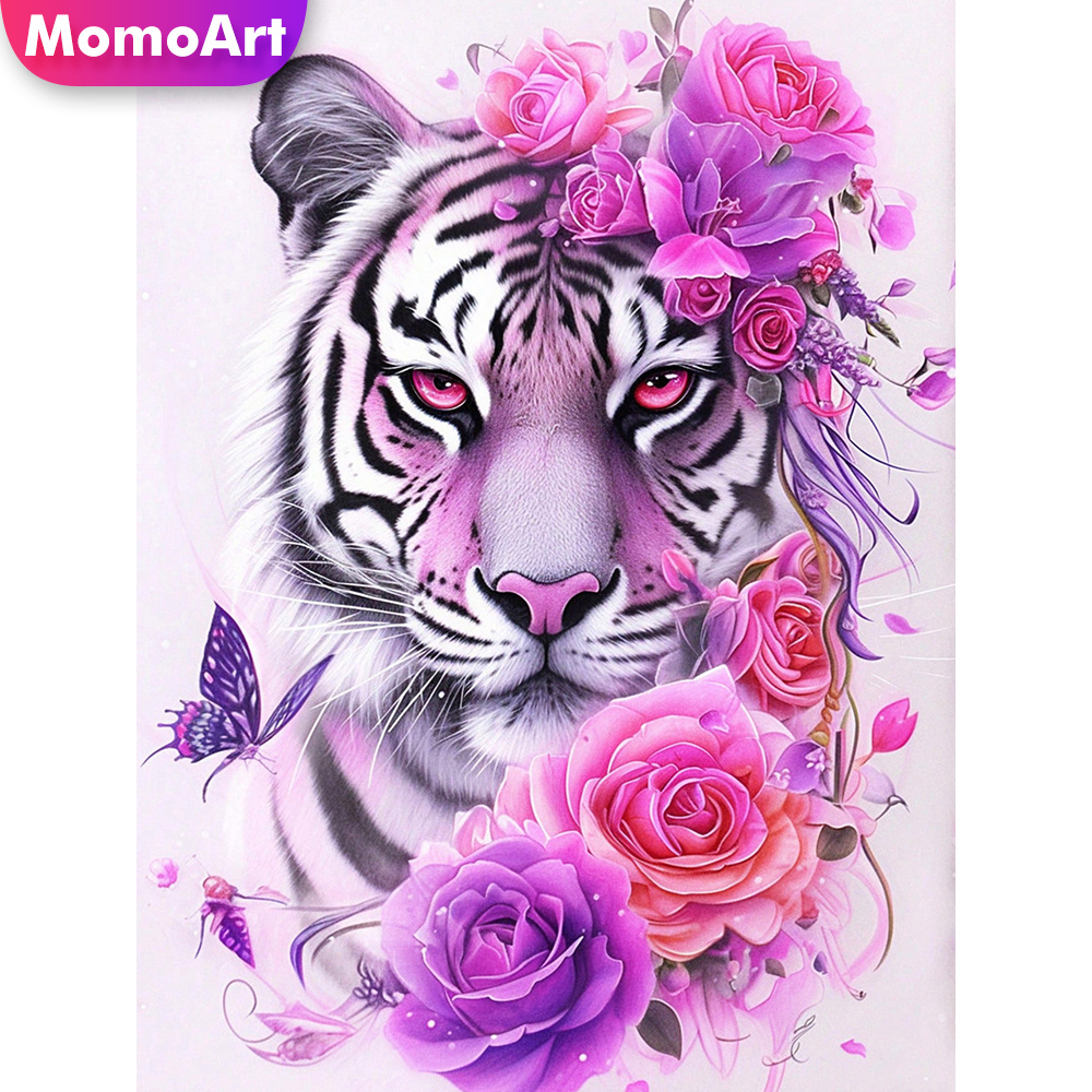 Resin Art Rose - Momoart Nieuwe Collectie Diamant Borduren Tijger