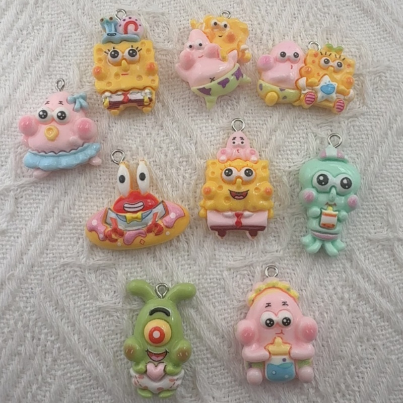 Resin Art Engagement - 10 stuks cartoonhars hangers, DIY sieraden