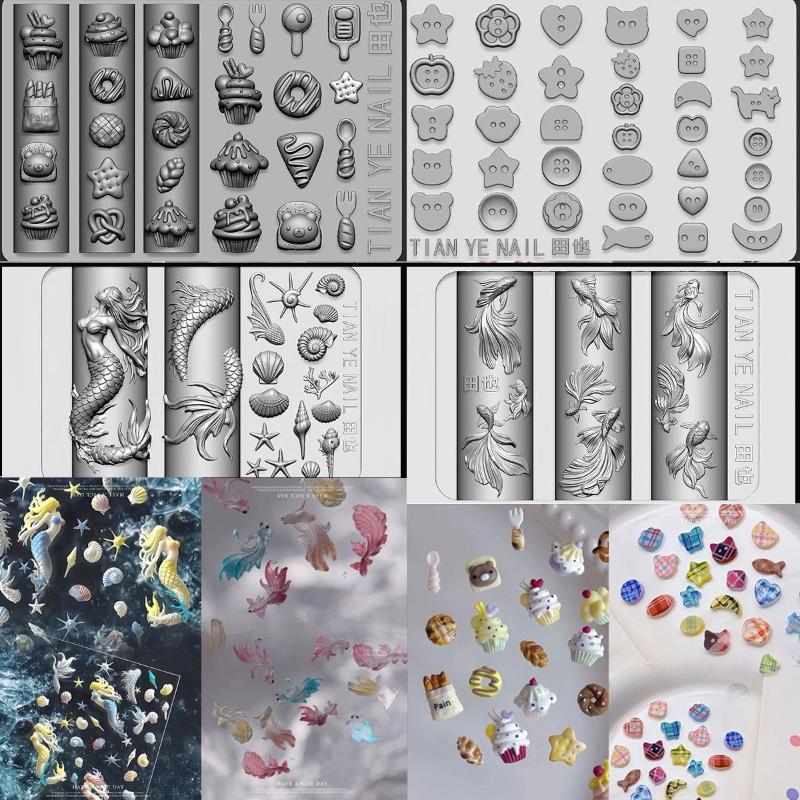Resin Art Template - 3D Zachte Siliconen Nagel Oceaan Zeemeermin