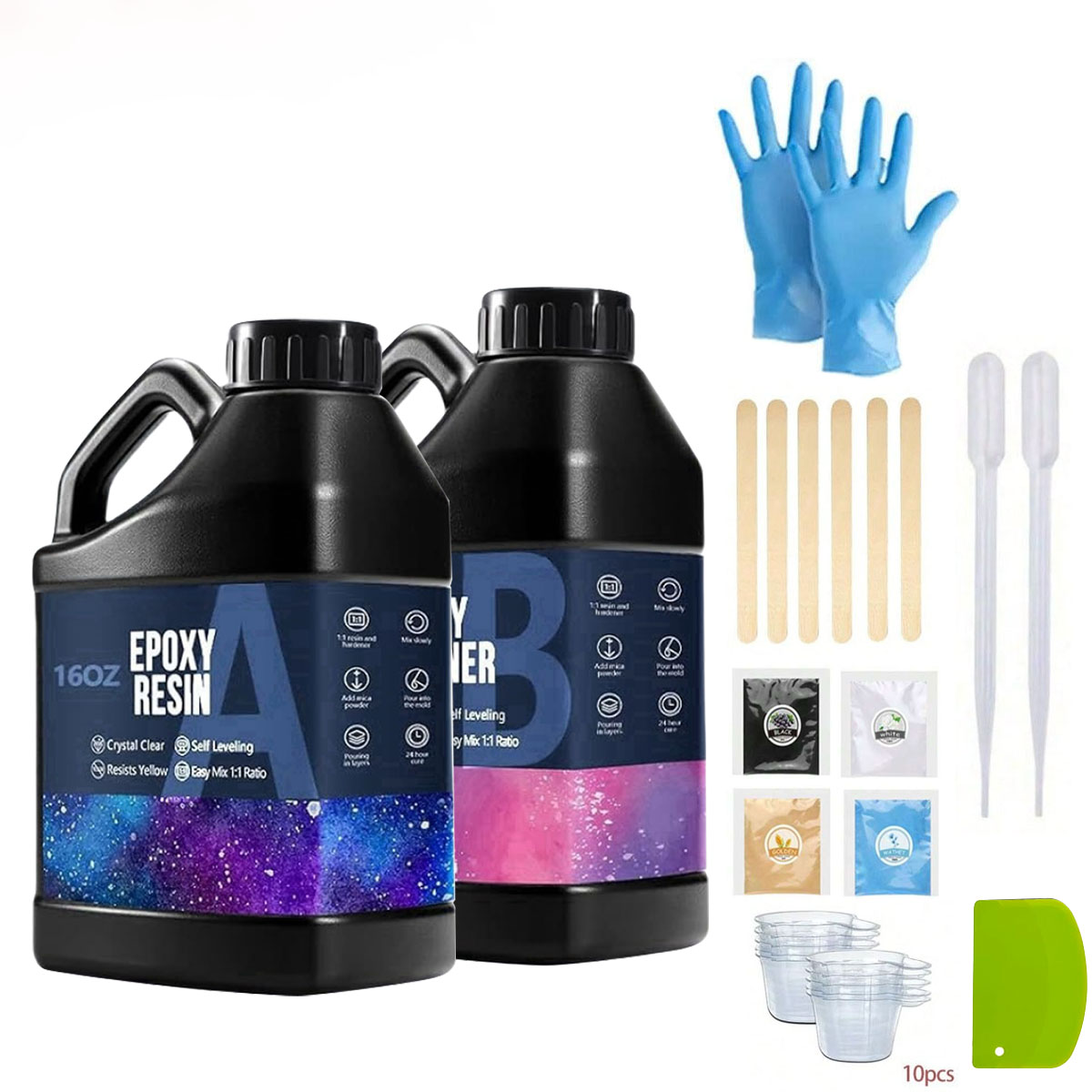 Resin Art With Wood - 1000ml Kristalheldere Epoxyhars Kit Geen Vergeling