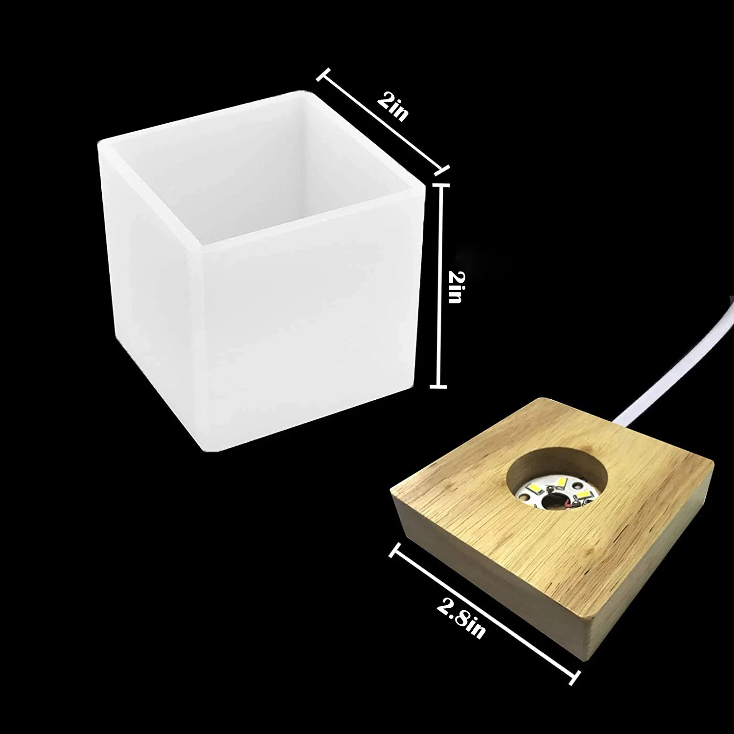 Vierkante lichte harsvorm, led - Resin Art With Wood recensie en prijs
