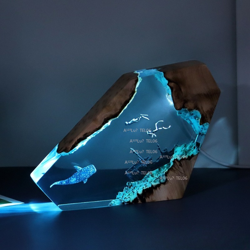Houten hars nachtlampje oceaan - Resin Art With Wood recensie en prijs
