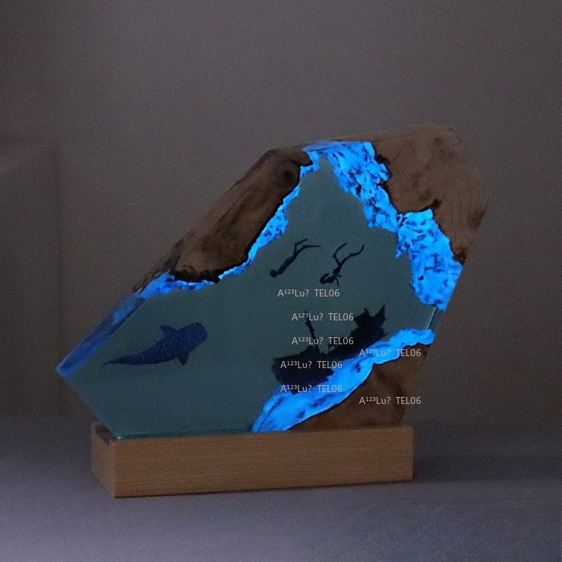 Houten hars nachtlampje oceaan - Resin Art With Wood recensie en prijs