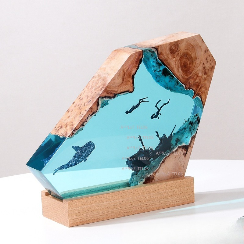 Houten hars nachtlampje oceaan - Resin Art With Wood recensie en prijs
