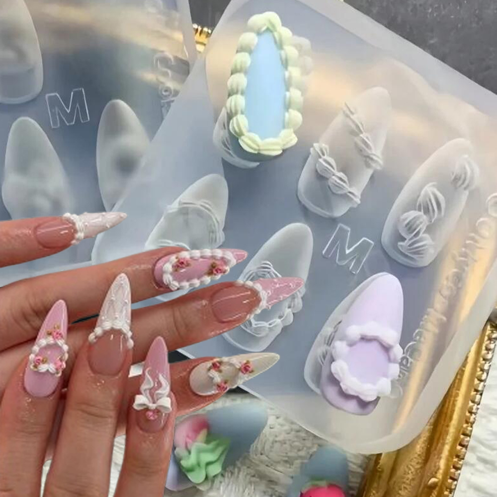 1 st 3D Franse Crème Nail Art  - Resin Art Template recensie en prijs