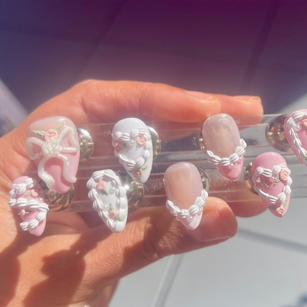 1 st 3D Franse Crème Nail Art  - Resin Art Template recensie en prijs