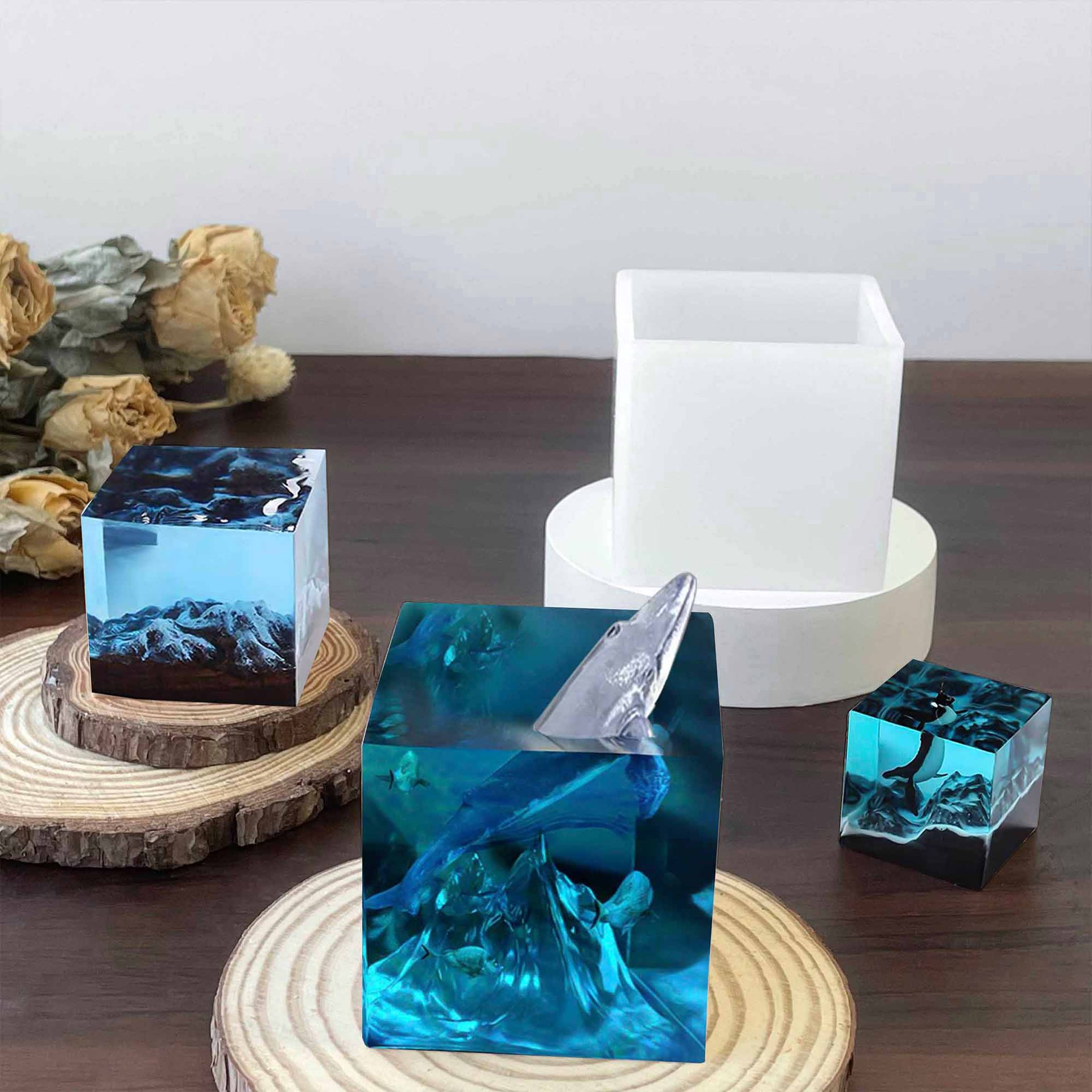 Kubusvormige harsvorm, transpa - Resin Art Cube recensie en prijs