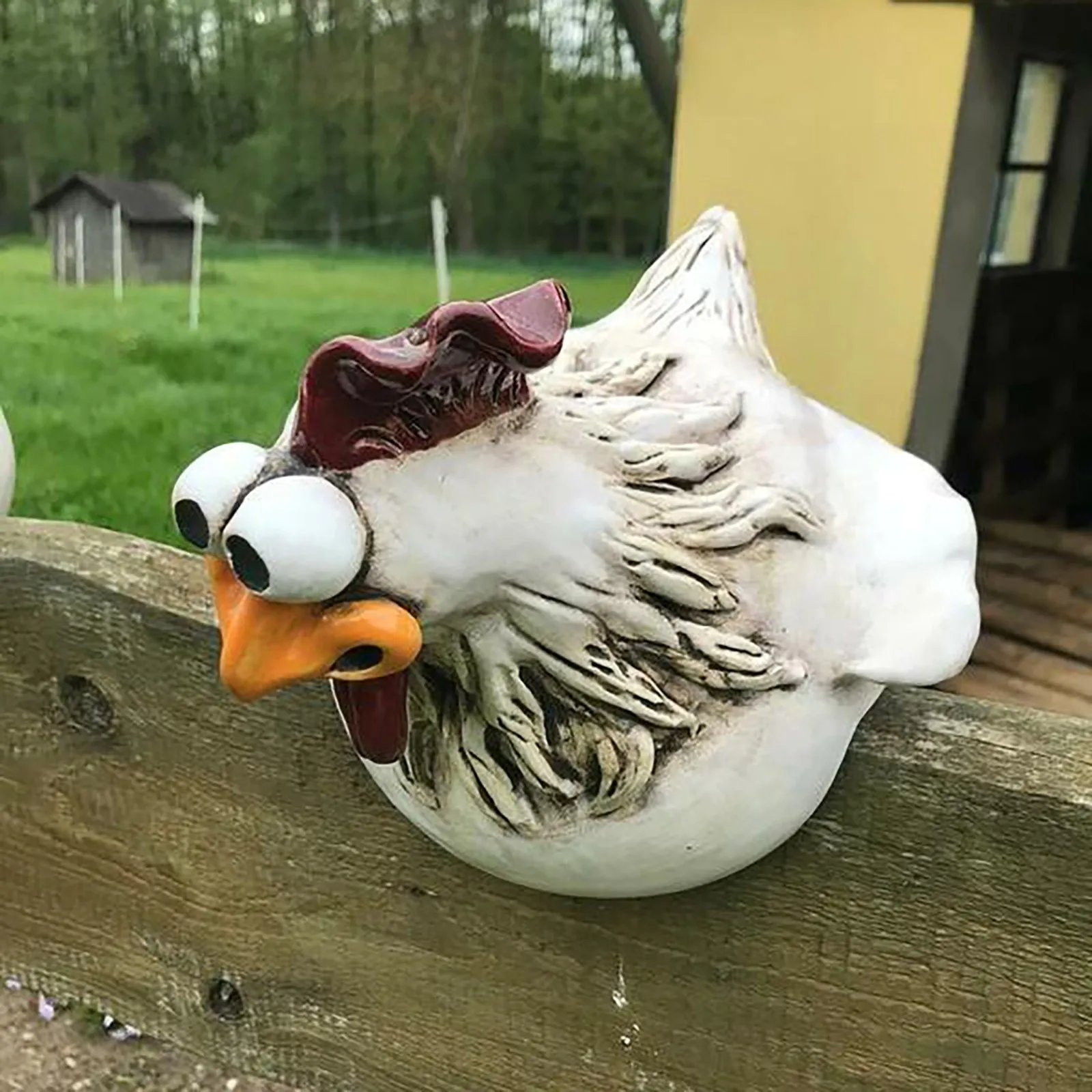 Grappige kip hek decor standbe - Resin Art Sculptures recensie en prijs