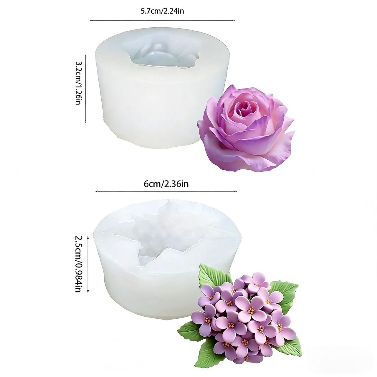 2-delige 3D Rose Lilac Flower  - Resin Art Rose recensie en prijs