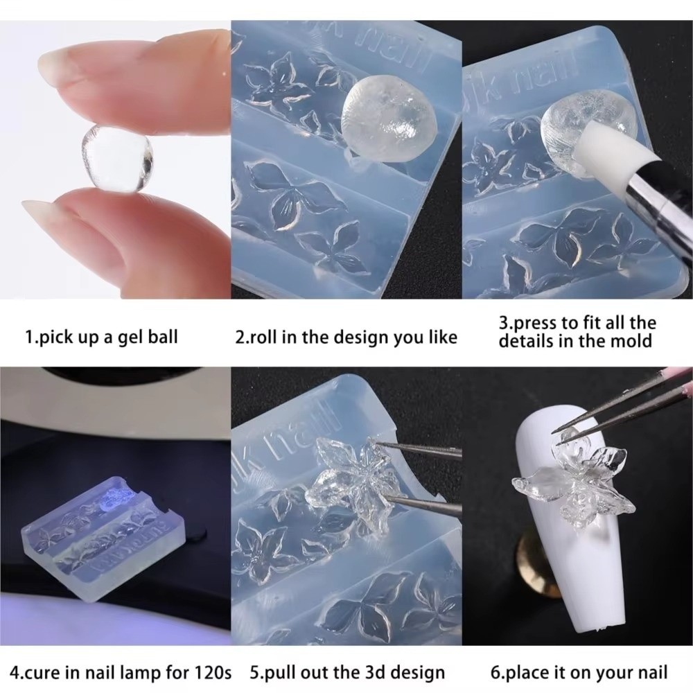 Nieuwe 3 stks/set 3D Nail Mold - Resin Art Template recensie en prijs
