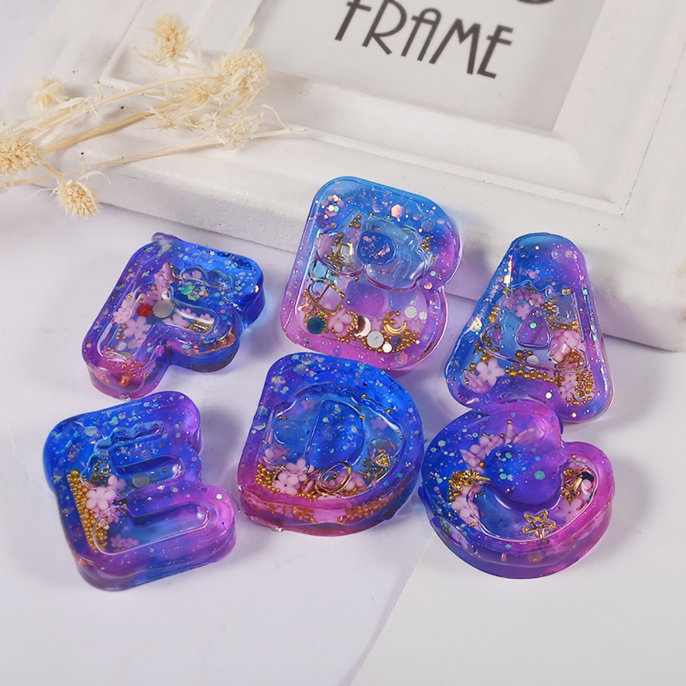 DIY harskunst ijsjes letter si - Resin Art Letter Keychain recensie en prijs
