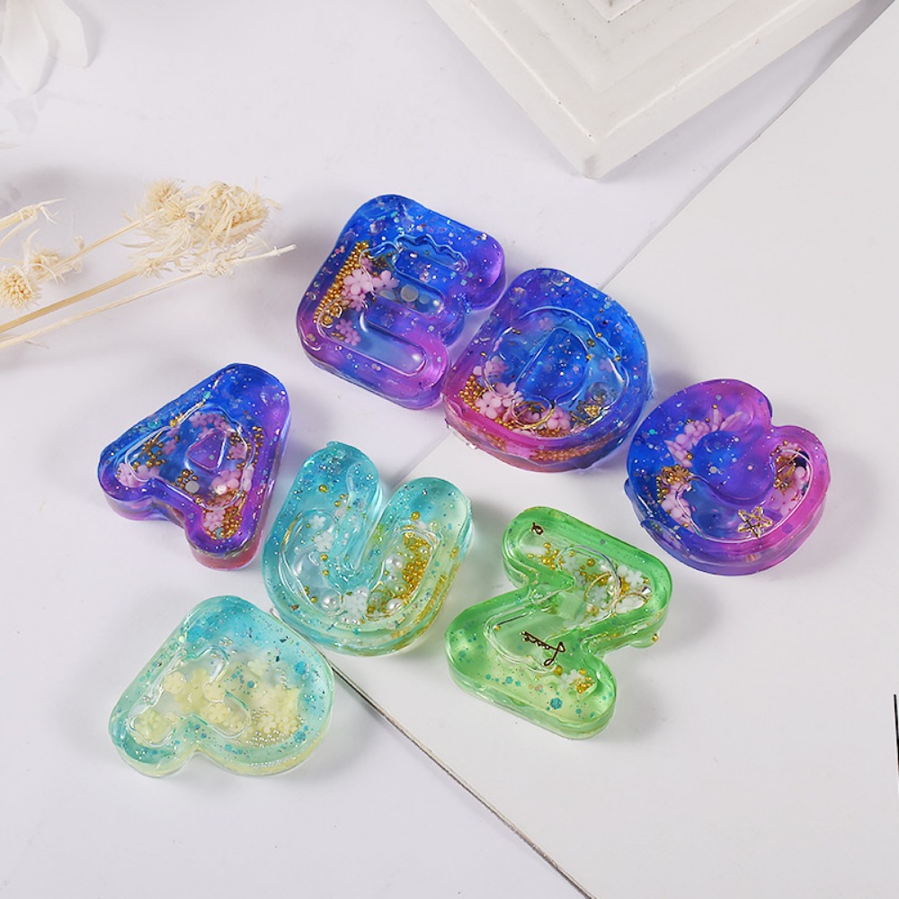 DIY harskunst ijsjes letter si - Resin Art Letter Keychain recensie en prijs