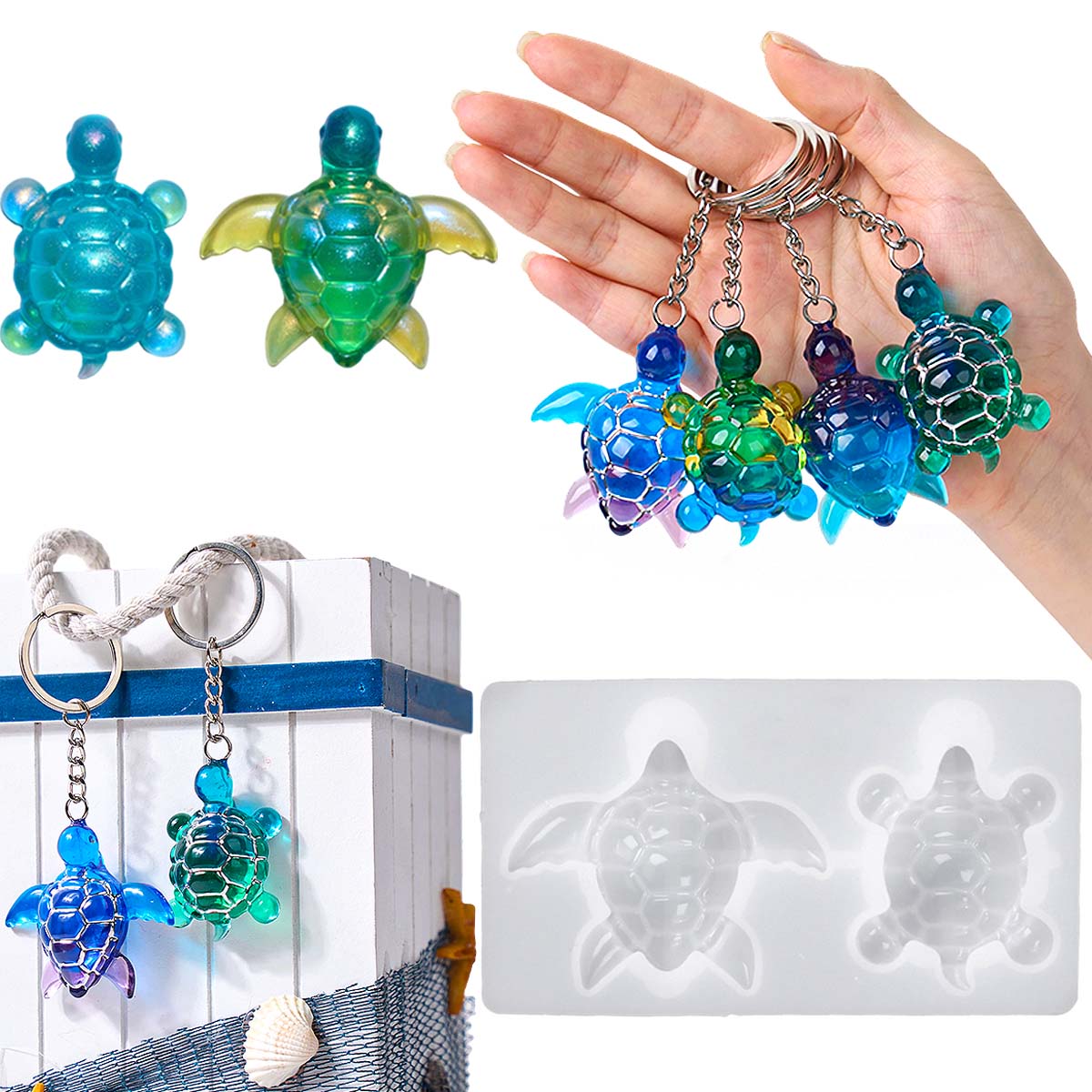 3D zeeschildpad sleutelhanger  - Resin Art Acrylic recensie en prijs