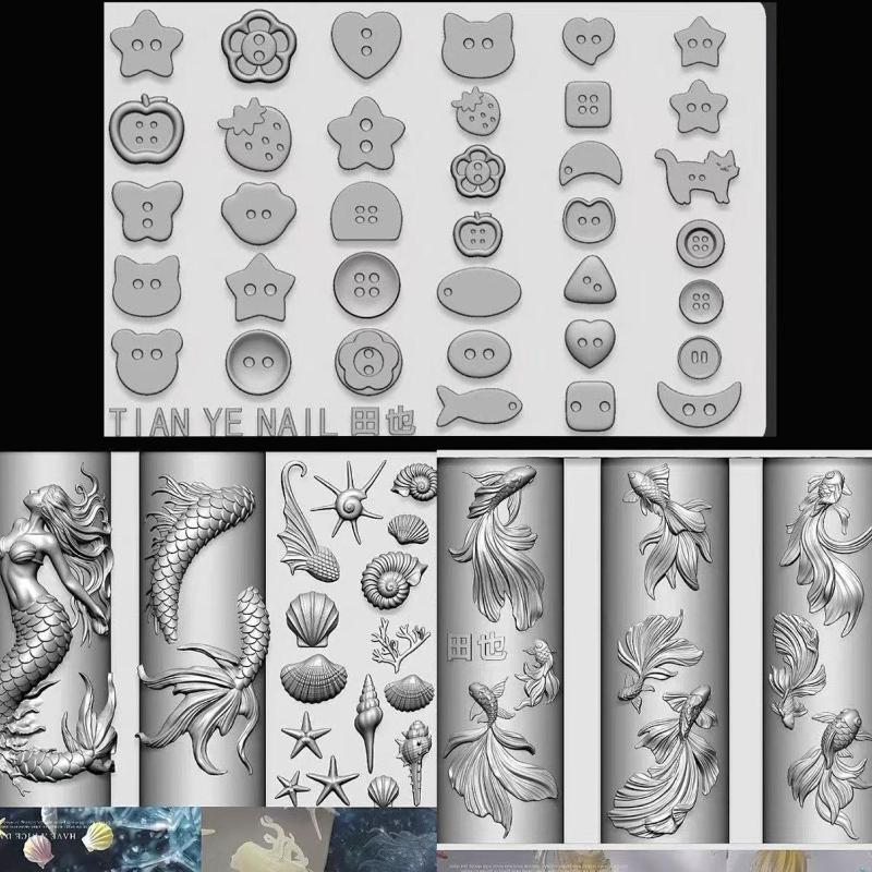 3D Zachte Siliconen Nagel Ocea - Resin Art Template recensie en prijs
