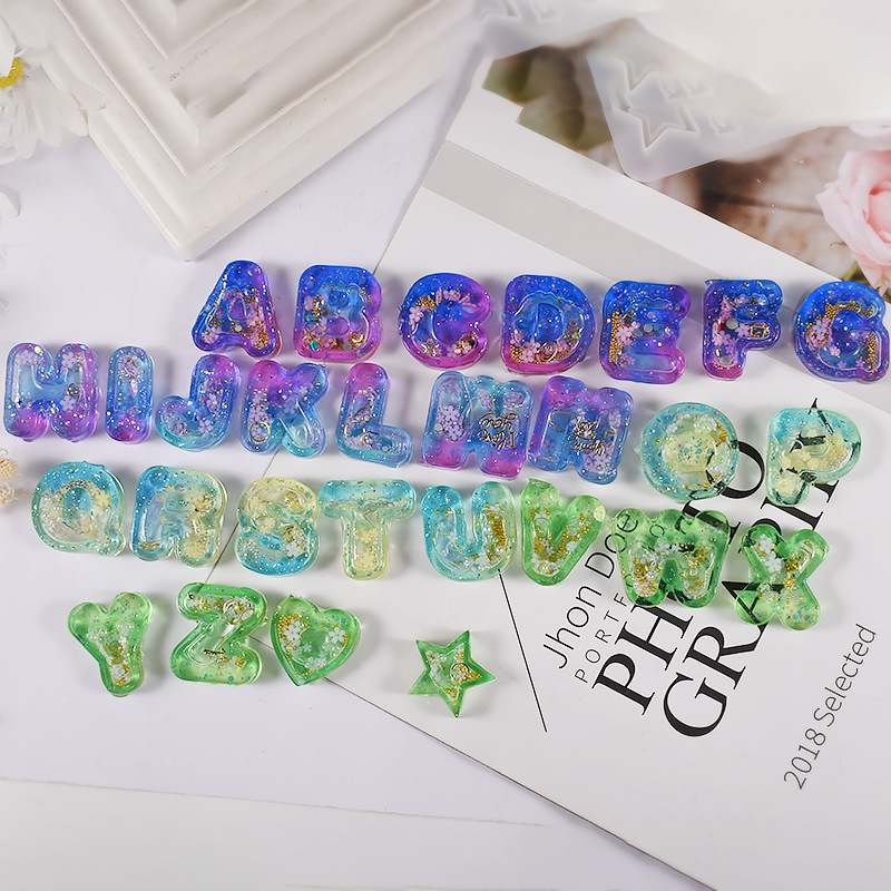 DIY hars kunst ijs brief silic - Resin Art Letter Keychain recensie en prijs
