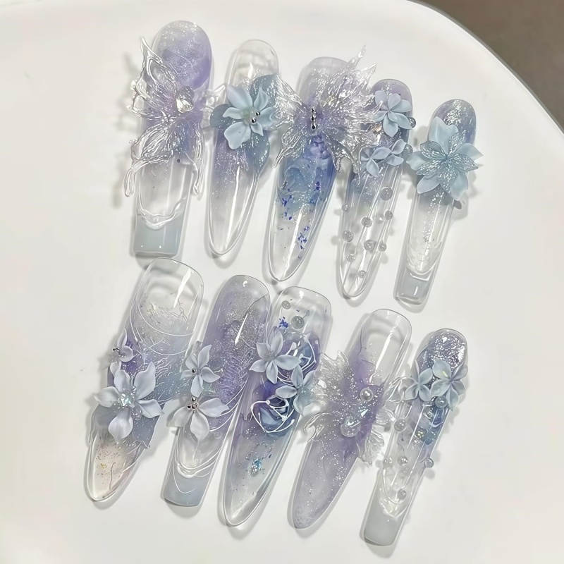 3D Vlinder Bloem Gel Nail Art  - Resin Art Template recensie en prijs