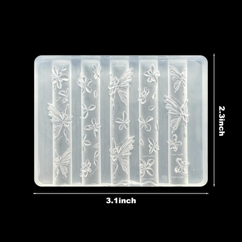 3D Vlinder Bloem Gel Nail Art  - Resin Art Template recensie en prijs